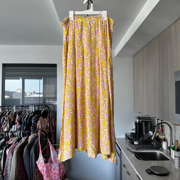 Anthropologie x Faithfull The Brand Aya Pleated Midi Skirt Cuesta 10 - Picture 5 of 16